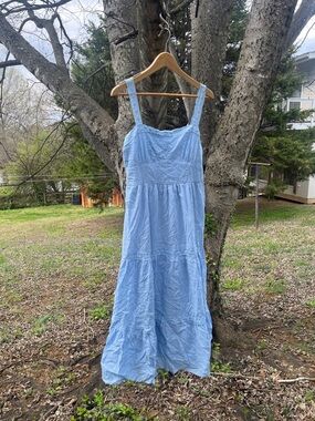 Light Blue Tiered Minivera Maxi Dress from Altar’d State